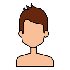 young man shirtless avatar character vector illustration design