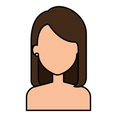 young woman shirtless character vector illustration design