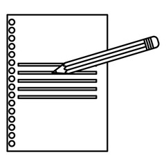 pencil write in paper vector illustration design