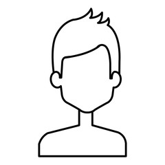 young man shirtless avatar character vector illustration design