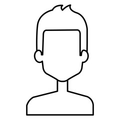young man shirtless avatar character vector illustration design