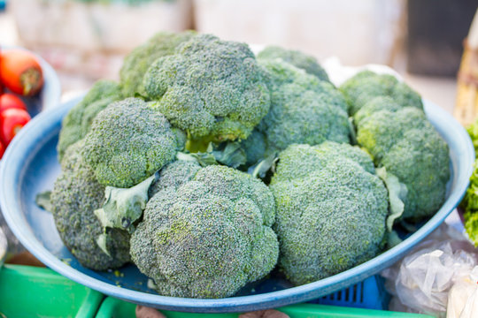fresh broccoli in the fresh market