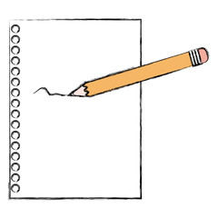 pencil write in paper vector illustration design