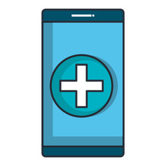 smartphone device with medical app vector illustration design