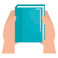 hands human with text book vector illustration design