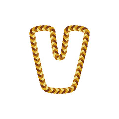 V Braid Letter Logo Icon Design