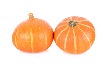 whole orange Japanese pumpkins on white background