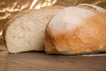 Bread on a wood table / background