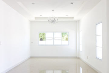 Industry under construction Building home empty Room interior window and door white aluminum on wall