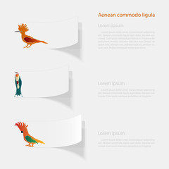 Birds. Flat sticker with shadow on white background © kadevo