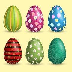 Set of Easter eggs with soft shadow. Vector