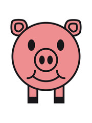 lächeln schwein gesicht kopf süß niedlich comic cartoon lachen clipart