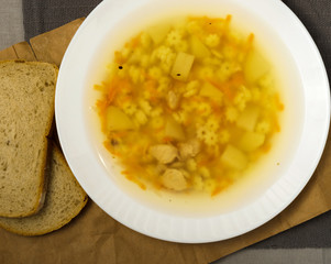 Homemade Noodle Soup with Chicken