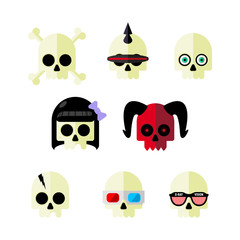 Vector Skulls Set Two