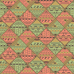 Abstract seamless pattern. Geometric figures, bright retro colors, seamless wallpaper