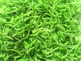 Green fried noodles