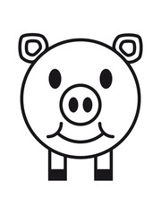 lächeln schwein gesicht kopf süß niedlich comic cartoon lachen clipart