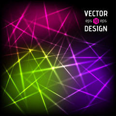 Vector abstract background of color laser beams