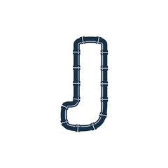 J Pipe Letter Logo Icon Design