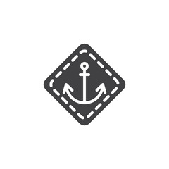 Anchor emblem vector icon. filled flat sign for mobile concept and web design. Marine simple solid icon. Symbol, logo illustration. Pixel perfect vector graphics