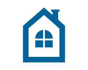 blue house window housing home residence residential real estate image vector icon