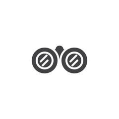 Binoculars vector icon. filled flat sign for mobile concept and web design. Explore simple solid icon. Symbol, logo illustration. Pixel perfect vector graphics