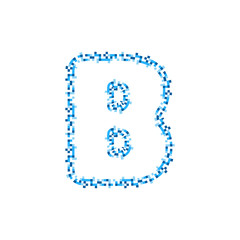 B Pixel Letter Logo Icon Design
