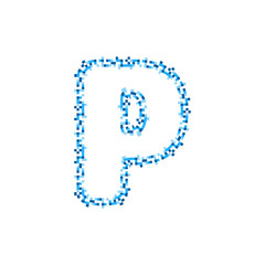 P Pixel Letter Logo Icon Design