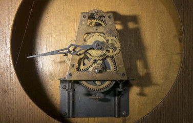 mechanism of an old clock
