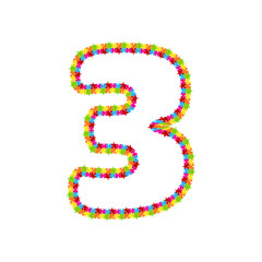 3 Puzzle Letter Logo Icon Design