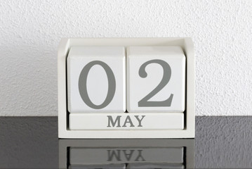 White block calendar present date 3 and month May