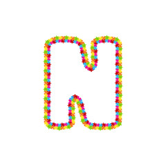N Puzzle Letter Logo Icon Design