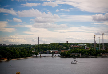 Fototapeta na wymiar Panorama aerial view to Stokholm from Katarina viewpoint, Stokholm , Sweden