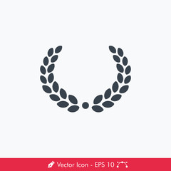 Laurel Wreath (Wheat) Icon / Vector