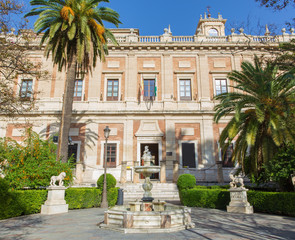 Seville - The General Archive of the Indies (Archivo general de Indas) renaissance building (1584 - 1629)  designed Juan de Herrera.