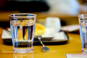 Glass of water on the table