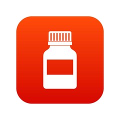 Medicine bottle icon digital red