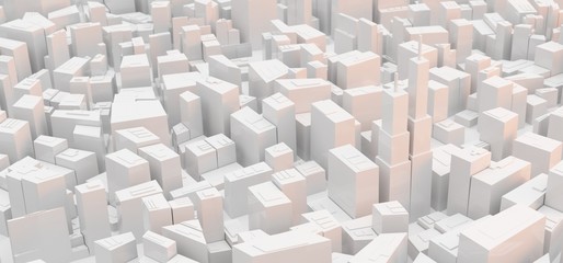 3D Rendering Of Low Poly Modern City