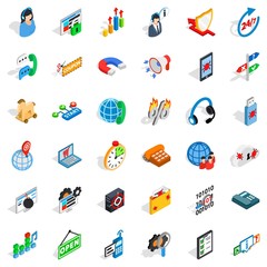 Smart net icons set, isometric style