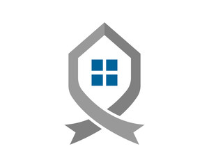 window home house housing ribbon image vector icon