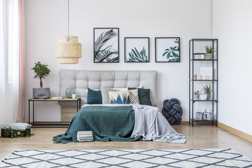 Modern bedroom with carpet