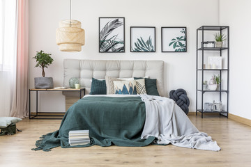 Bed with blankets