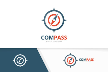 Vector compass logo combination. Navigation symbol or icon. Unique travel logotype design template. © Lifeking