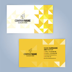 Yellow and White modern business card template, Illustration Vector 10