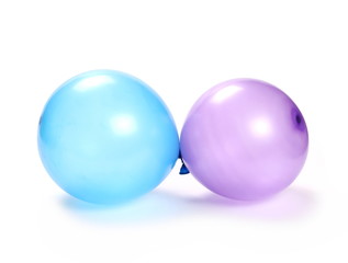 Round balloons isolated on white background