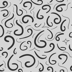 Seamless curve background. Drawing doodle style vector.