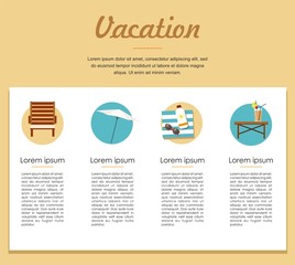 Summer Vacation and Tourism infographic. Vector icons	