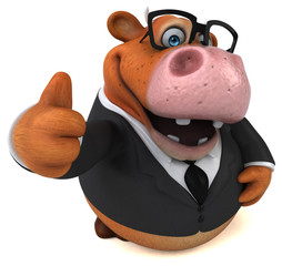 Naklejka premium Fun cow - 3D Illustration