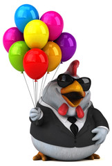 Fun chicken - 3D Illustration