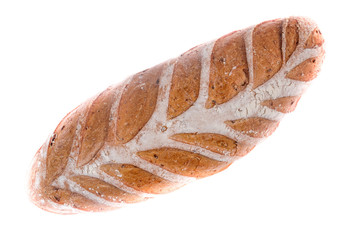 brown bread on a white background